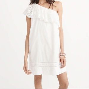 Abercrombie & Fitch One-Shoulder White Shift Dress